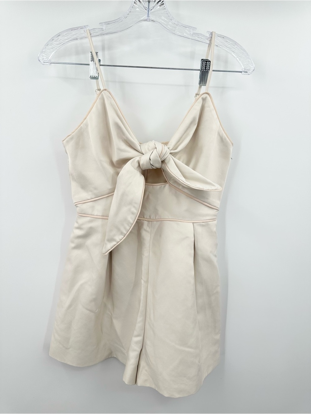 Keepsake The Label Coming Home Tie Front Cutout Romper Cream/Sand‎ Size Small